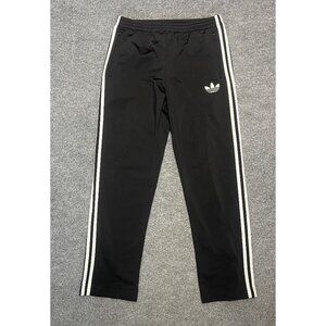 Adidas Vintage Black Trefoil Track Pants With White Stripes Size M